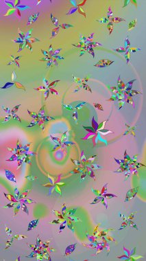 Tarafsız ve yeşil renklerde çiçekler. Sevimli çiçek raster deseni. Sketch Colour Spring Theme eskiz kalıbı. Düz Çiçek Elementleri Tasarımı.