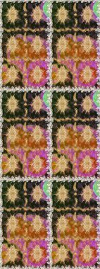 Şık bir grafik desen. Kusursuz raster arka plan. Kahverengi ve bej renklerde altın elementler. Çiçek deseni. Duvar kâğıdı barok, İspanyol kumaşı.