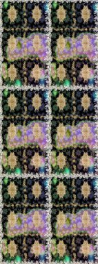 Çiçek deseni. Şık bir grafik desen. Duvar kâğıdı barok, İspanyol kumaşı. Kahverengi ve bej renklerde altın elementler. Kusursuz raster arkaplanı.