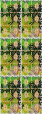 Çiçek deseni. Kahverengi ve bej renklerde altın elementler. Duvar kâğıdı barok, İspanyol kumaşı. Kusursuz raster arka plan. Şekil grafik deseni.