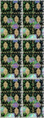 Duvar kâğıdı barok, İspanyol kumaşı. Kusursuz raster arka plan. Çiçek deseni. Şık bir grafik desen. Kahverengi ve bej renklerdeki altın elementler.