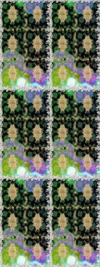 Kahverengi ve bej renklerde altın elementler. Kusursuz raster arka plan. Duvar kâğıdı barok, İspanyol kumaşı. Çiçek deseni. Şekil grafik deseni.