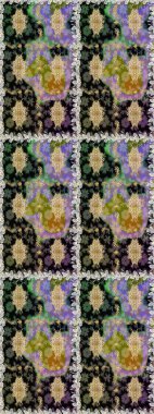 Kahverengi ve bej renklerde altın elementler. Kusursuz raster arka plan. Çiçek deseni. Şık bir grafik desen. Duvar kâğıdı barok, İspanyol kumaşı.