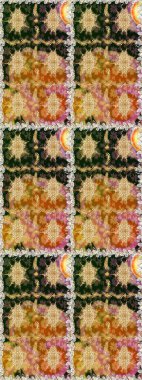 Kusursuz raster arka plan. Şık bir grafik desen. Çiçek deseni. Duvar kâğıdı barok, İspanyol kumaşı. Kahverengi ve bej renklerdeki altın elementler.