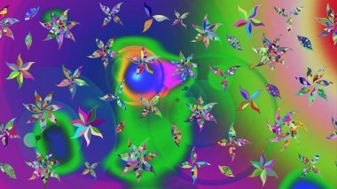 Poster ya da kapak için arka plan. Yapraklı çizim şekli. Tekstil için figür. Davetiye ve kartpostal tasarımı için dekoratif çiçek unsurları. Sevimli zarif çiçekler Raster illüstrasyonu.