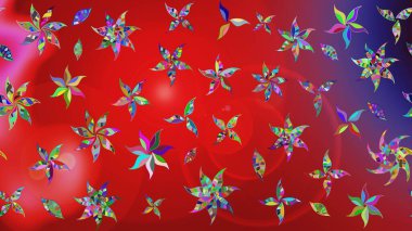 Kırmızı ve mor renkte çiçekler. Doodle tarzı. Elle çizilmiş sonbahar çiçeği deseni. Renkli kırmızı ve mor çizim kalıpları. Tekstil ve kapak tasarımı için mükemmel.