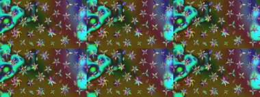 Raster düz çiçek çizim deseni. Hediye ambalaj kağıdı, tebrik kartları, posterler ve pankart tasarımı. Renkli çiçekler.