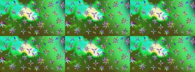 Raster çiçek desenli çiçek deseni, yapraklar, dekoratif elementler, sıçrama, lekeler, el çizimi kontur çizgileri ve Doodle çizim stili, grafik raster çizim çizimi.