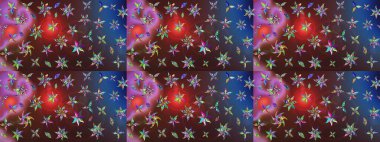 Zentangle soyut çiçekleri. Karalama çiçeği. Raster illüstrasyonu. Güzel kumaş deseni. Renkli Bahar Teması eskiz kalıbı. Düz Çiçek Elementleri Tasarımı.