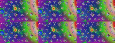 Mavi ve yeşil lale çiçekli Raster eskiz deseni. Doğal kozmetik ürünleri, parfüm, çiçekçi dükkanı için bahar ihalesi tasarımı. Karşılama ya da düğün geçmişi olarak kullanılabilir. Paket kağıdı için en iyisi..