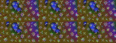 Çiçekler. Soyut etnik raster çizim kalıbı. Vadinin renkleri.