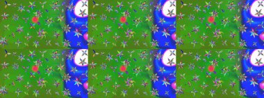 El çizimi çiçekli soyut çizim kalıbı. Raster illüstrasyonu. Renkli çiçekler.