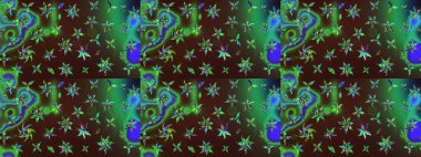 Raster çiçek desenleri çiziyor. Vadinin renkleri.