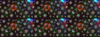 Klasik çiçek tasarımı elementleri. Kıvırcık çiçekler renkte şekillenir. Raster illüstrasyonu.