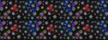 Çiçek ve yapraklı çiçek deseni. Küçük çiçekli şirin bir desen. Raster illüstrasyonu.