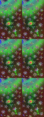 Raster stili kumaş deseni. Çiçekler suluboya çizim deseni.