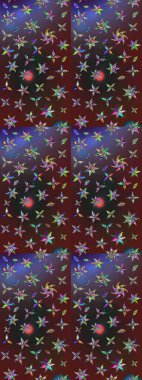 Robot resim. Şirin çiçek elementleri. Renkli çiçekler. Raster illüstrasyonu.