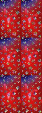 Şirin çiçek elementleri. Raster illüstrasyonu. Kırmızı ve mor renkte çiçekler. Çizim.