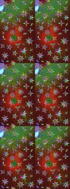 Çiçek çelengi. Kıvırcık, parlak örgü. Raster illüstrasyonu. Desen, çizim, çiçek sınırı. Güzel, parlak, pürüzsüz kumaş, tuval. Klasik eski arkaplan.