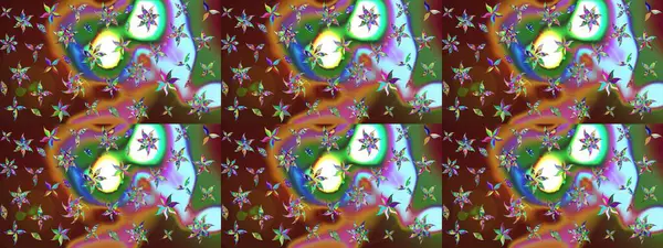 Çiçekli karalama şeklinde Raster çiçek deseni. Nazikçe, rengarenk bahar çiçekleri. Raster illüstrasyonu.