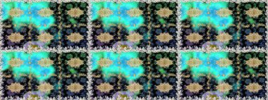 Kahverengi ve bej renklerde altın elementler. Duvar kâğıdı barok, İspanyol kumaşı. Çiçek deseni. Kusursuz raster arka plan. Şekil grafik deseni.