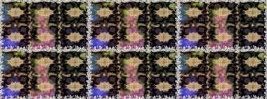 Kahverengi ve bej renklerde altın elementler. Duvar kâğıdı barok, İspanyol kumaşı. Şık bir grafik desen. Kusursuz raster arka plan. Çiçek deseni.