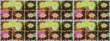 Duvar kâğıdı barok, İspanyol kumaşı. Şık bir grafik desen. Çiçek deseni. Kahverengi ve bej renklerde altın elementler. Kusursuz raster arkaplanı.