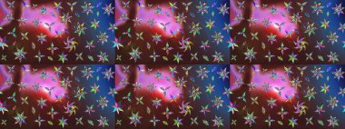 Suluboya çizim kalıbı. Çiçek izi. Çiçekler suluboya tarzında kahverengi ve mor renkte.