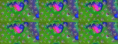 Küçük çiçekteki sevimli çiçek deseni. Renkli çiçekler. Raster illüstrasyonu.