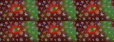 Renkli Bahar Teması eskiz kalıbı. Düz Çiçek Elementleri Tasarımı. Raster..