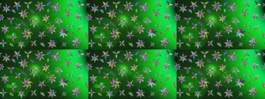 Raster illüstrasyonu. Küçük çiçekli yay deseni çiz. Suluboya stilinde renkler üzerine.