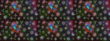 Sketch Floral Pattern in Raster illustration. Fancy fabric pattern. Colour Spring Theme sketch pattern Background. Flat Flower Elements Design.