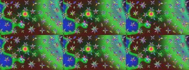 Küçük çiçekteki sevimli çiçek deseni. Güzel karalamalı çiçek desenli çizim. Güzel kumaş deseni. Raster illüstrasyonu.