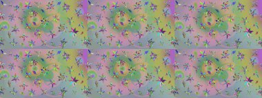 Suluboya çizim kalıbı. Tarafsız ve yeşil renkli çiçekler suluboya stilinde. Çiçek izi.