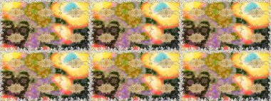 Şık bir grafik desen. Kahverengi ve bej renklerde altın elementler. Çiçek deseni. Kusursuz raster arka plan. Duvar kâğıdı barok, İspanyol kumaşı.