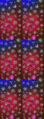 Hint süsü. Raster illüstrasyonu. Çizim kalıbı. Renkli süs kenarı. Çiçek duvar kağıdı. Kırmızı ve kahverengi renklerde.