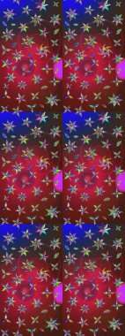 Kırmızı ve kahverengi renkte çiçekler. Renkli bahar temalı eskiz kalıbı. Çiçekli çiçek deseni, suluboya. Düz Çiçek Elementleri Tasarım Raster illüstrasyonu.