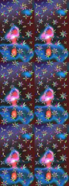 Robot resim. Raster illüstrasyonu. Küçük çiçekte sevimli çiçek deseni var..