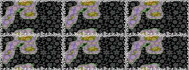 Duvar kâğıdı barok, İspanyol kumaşı. Çiçek deseni. Şık bir grafik desen. Kusursuz raster arka plan. Kahverengi ve bej renklerdeki altın elementler.