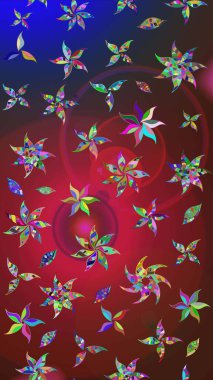 Kırmızı ve kahverengi renkte çiçeklerle çizilmiş çiçek deseni. Suluboya tarzında kırmızı ve kahverengi renkte çiçekler.