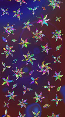 El çizimi Raster çizimi. Parlak elementlerin. Çizim çiçek deseni duvar kağıdı, web sitesi arkaplanı, paket kağıdı, davetiye, broşür, pankart veya web sitesi için kullanılabilir.