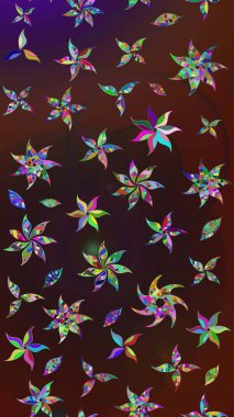 Kabile sanatı boho baskısı, klasik çiçek arkaplanı. Arkaplan dokusu, duvar kağıdı, kahverengi ve mor renkli çiçek teması. Soyut etnik raster çizim kalıbı.