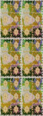 Kahverengi ve bej renklerde altın elementler. Çiçek deseni. Duvar kâğıdı barok, İspanyol kumaşı. Şık bir grafik desen. Kusursuz raster arkaplanı.