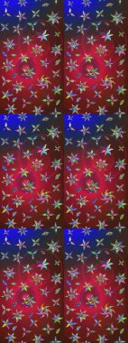 Raster düz çiçek çizim deseni. Kırmızı ve kahverengi renkte çiçekler. Tasarım hediye paketi, tebrik kartları, posterler ve afiş tasarımı.