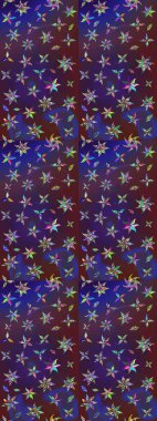 Raster illüstrasyonundaki çiçek desenli çizim. Renkli Bahar Teması eskiz kalıbı. Mor ve mor renkli çiçekler. Düz Çiçek Elementleri Tasarımı.