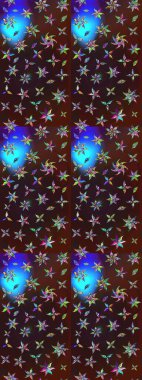 Chichi 'nin kumaş kalıbını çiz. Renkli Bahar Teması eskiz kalıbı. Düz Çiçek Elementleri Tasarımı. Çiçek deseni. Raster illüstrasyonu.