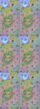 Çiçekli eskiz deseni. El çizimi. Suluboya çizimi. Tarafsız ve yeşil renkte çiçekler.