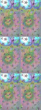 Çizim çiçek deseni duvar kağıdı, web sitesi arka planı, ambalaj kağıdı, davetiye, broşür, afiş veya web sitesi için kullanılabilir. Parlak elementlerin. El çizimi Raster illüstrasyonu.