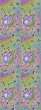 Düz Çiçek Elementleri Tasarımı. Çiçekli çizim şekli. Tarafsız ve yeşil renklerde çiçekler. Renkli Bahar Teması çizim şablonu.