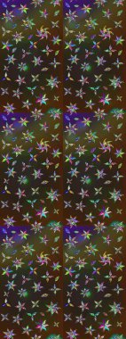 Suluboya etkisi. Raster deseni. Botanik çizim kalıbı. Organik elementler.